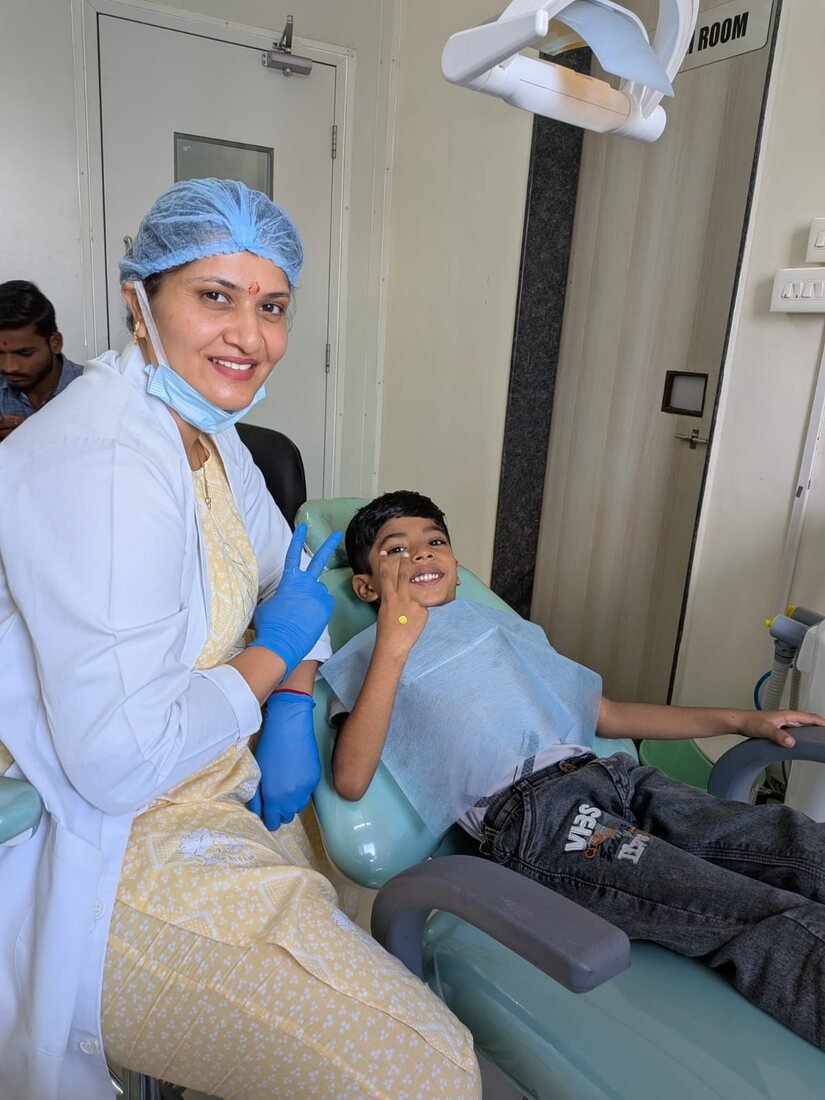 Young patient relaxed in the dental chair