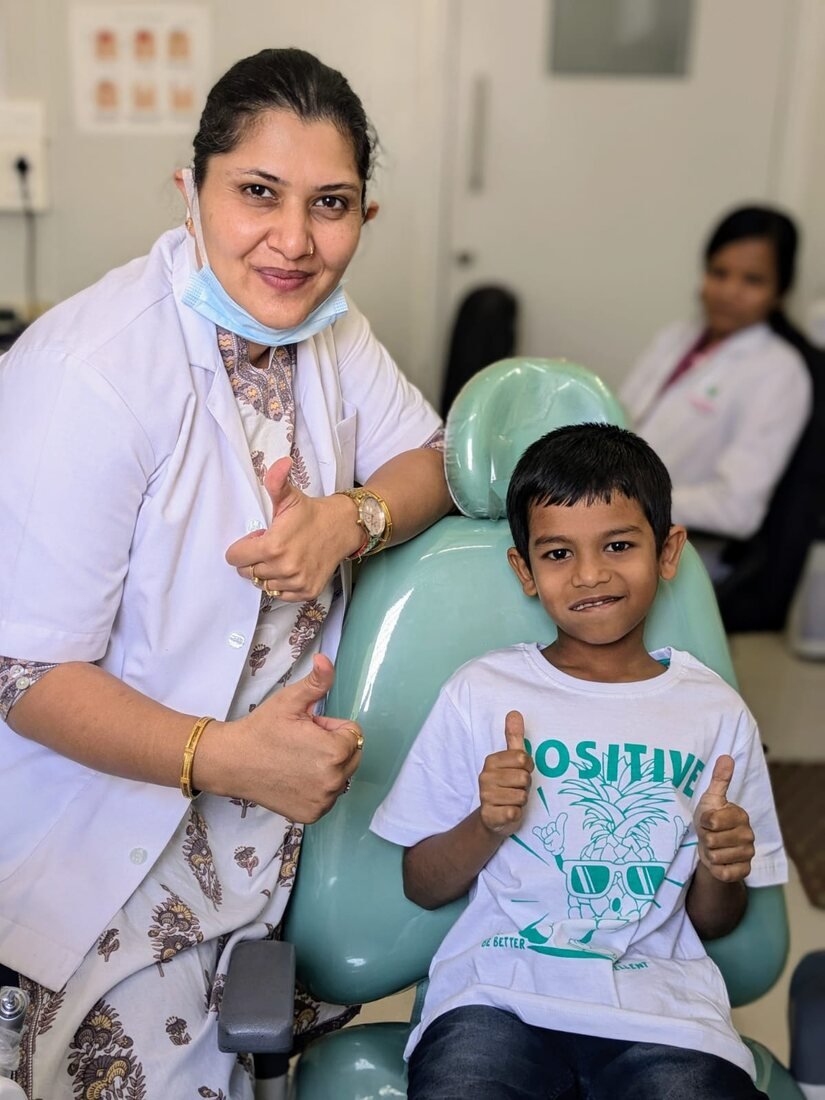 Young patient with our dentist
